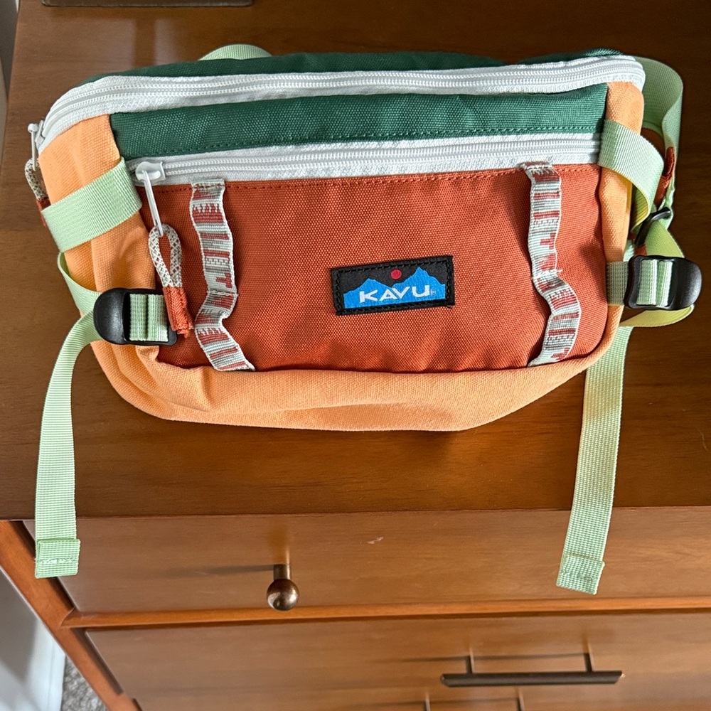 Kavu Orange and Green Belt Bag Fanny Pack